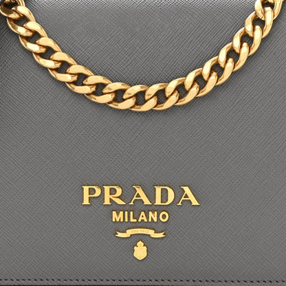 Prada Saffiano Chain Shoulder Bag Marmo 8 of 10