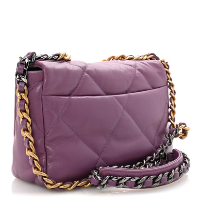 Chanel Goatskin Quilted Medium Chanel 19 Flap Violet Purple 3 of 11