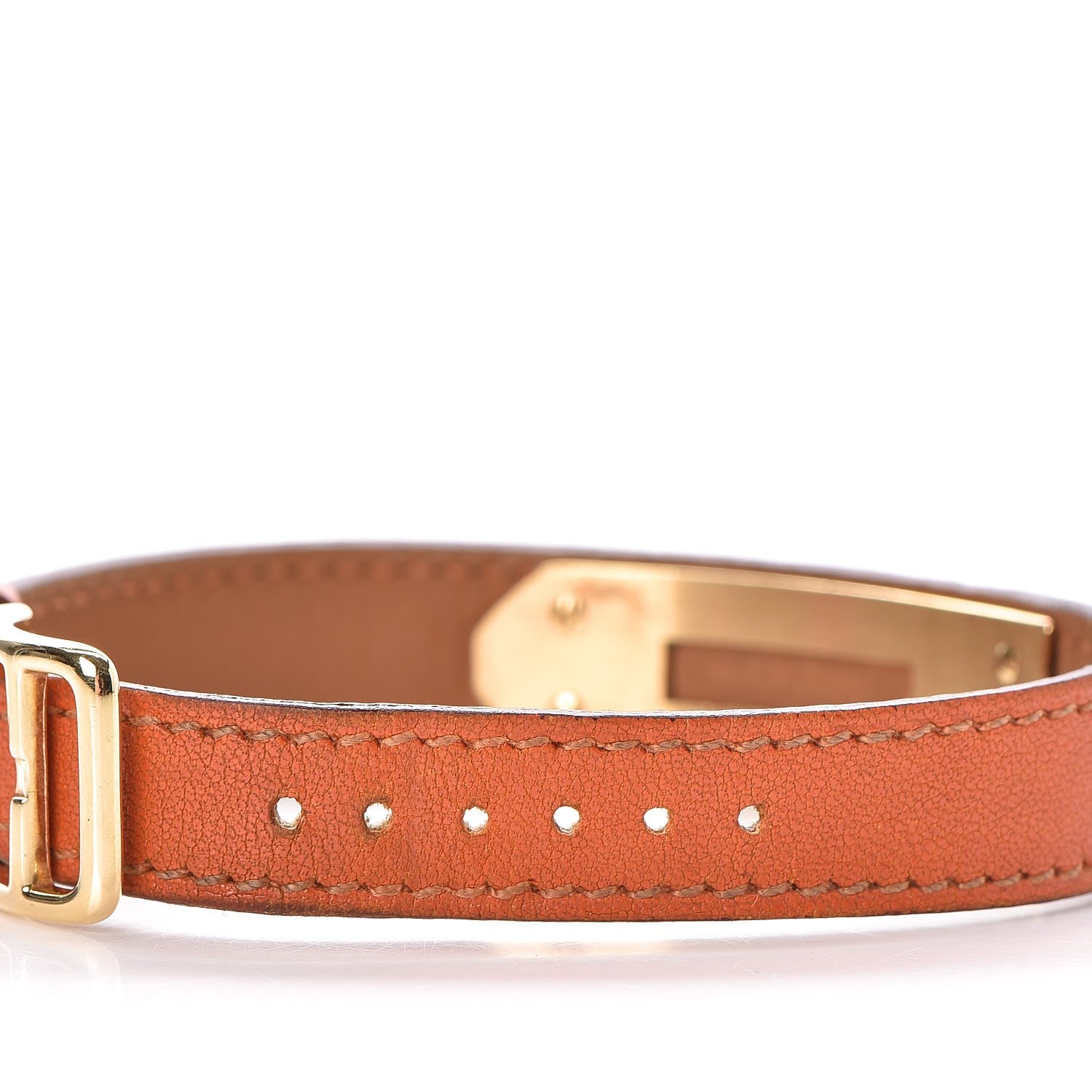 Hermes Stainless Steel Swift 20mm Kelly Cadena Quartz Watch Orange 6 of 10
