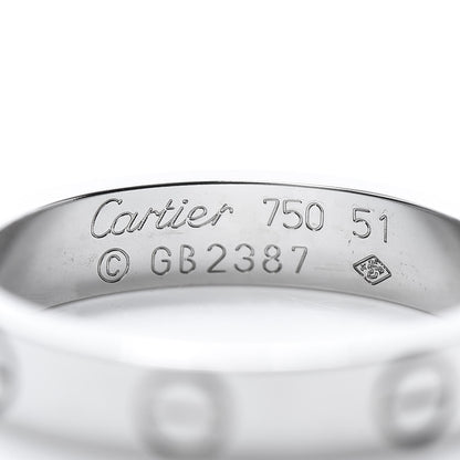 Cartier 18K White Gold 3.5mm LOVE Wedding Band Ring 51 5.75 4 of 4