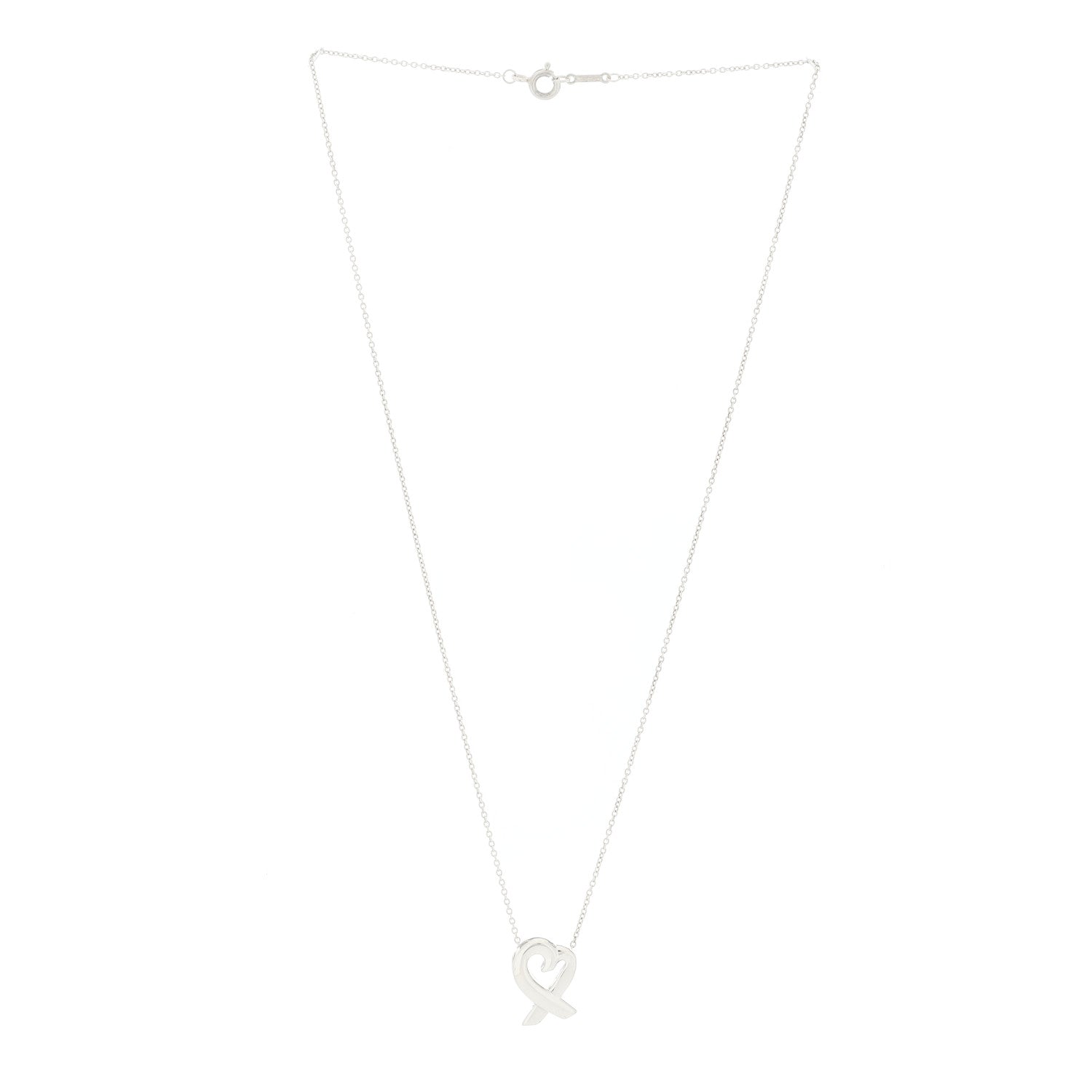 Tiffany Sterling Silver Paloma Picasso Loving Heart Pendant Necklace 3 of 6