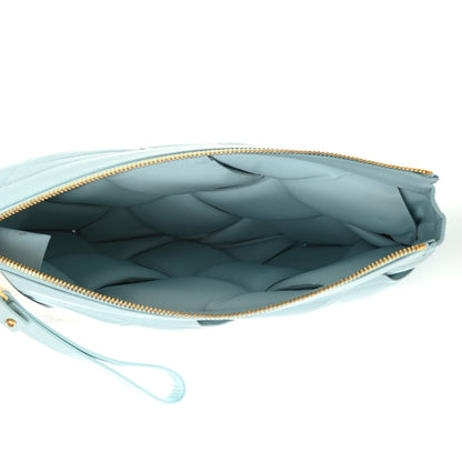Bottega Veneta Paper Calfskin Maxi Intrecciato Padded Pouch Clutch Spearmint 5 of 10