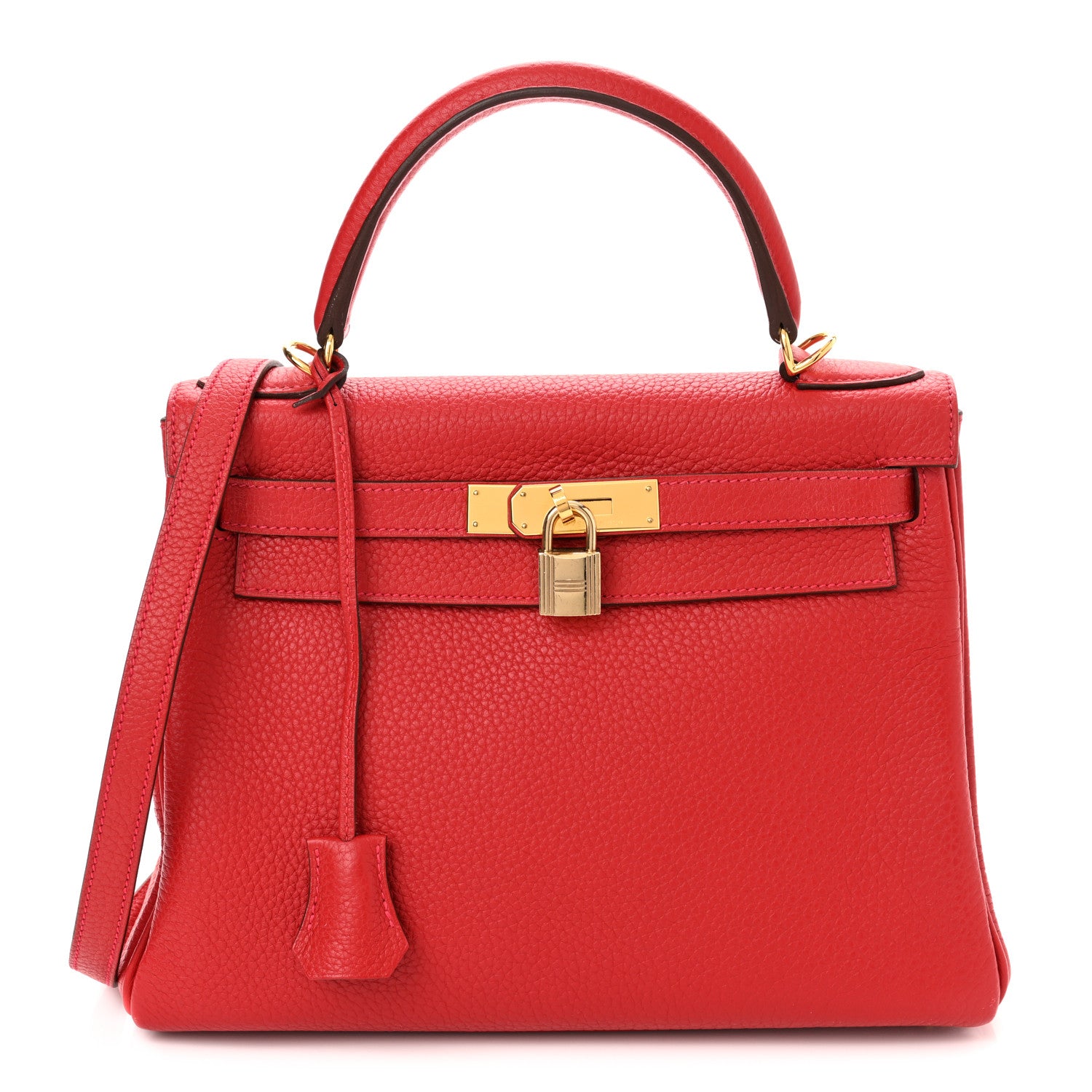 Hermes Taurillon Clemence Kelly Retourne 28 Rouge Casaque 1 of 13
