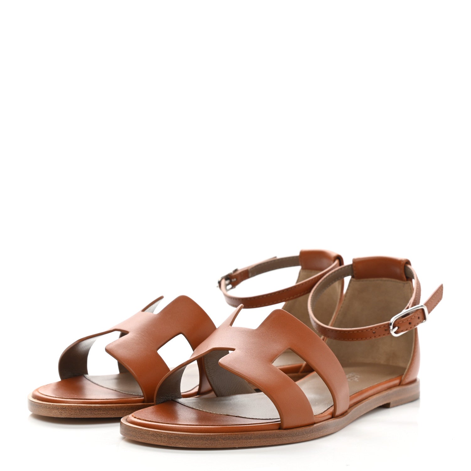Hermes Calfskin Santorini Sandals 35 Naturel 3 of 9