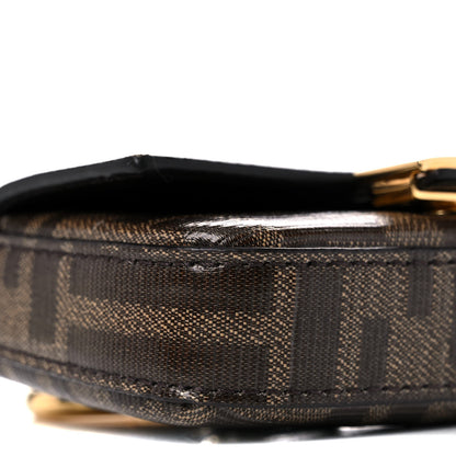 Fendi Glazed Fabric FF 1974 Nano Baguette Charm Mogano Panna 5 of 8