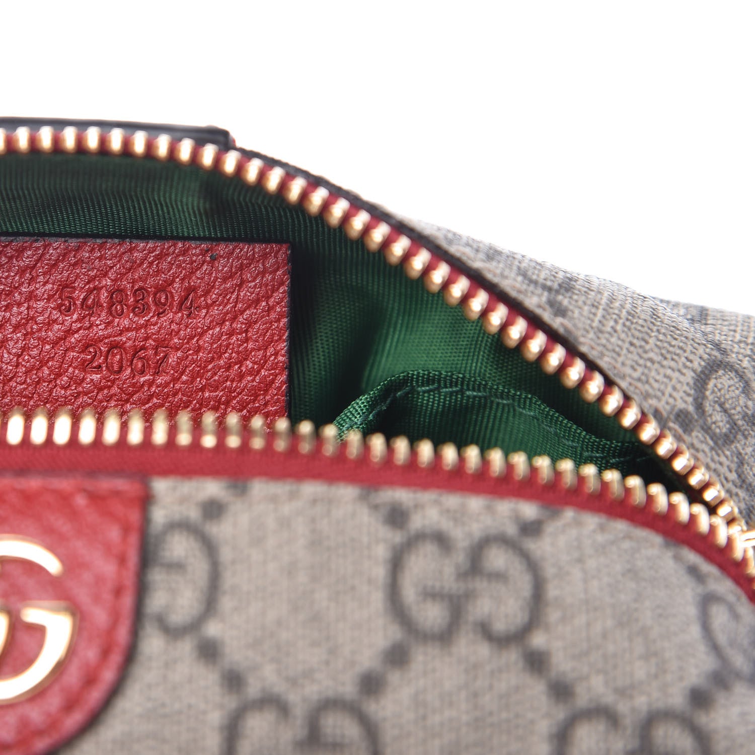 Gucci Soft GG Supreme Monogram Calfskin Small Ophidia Cosmetic Case Beige Ebony Hibiscus Red 9 of 10