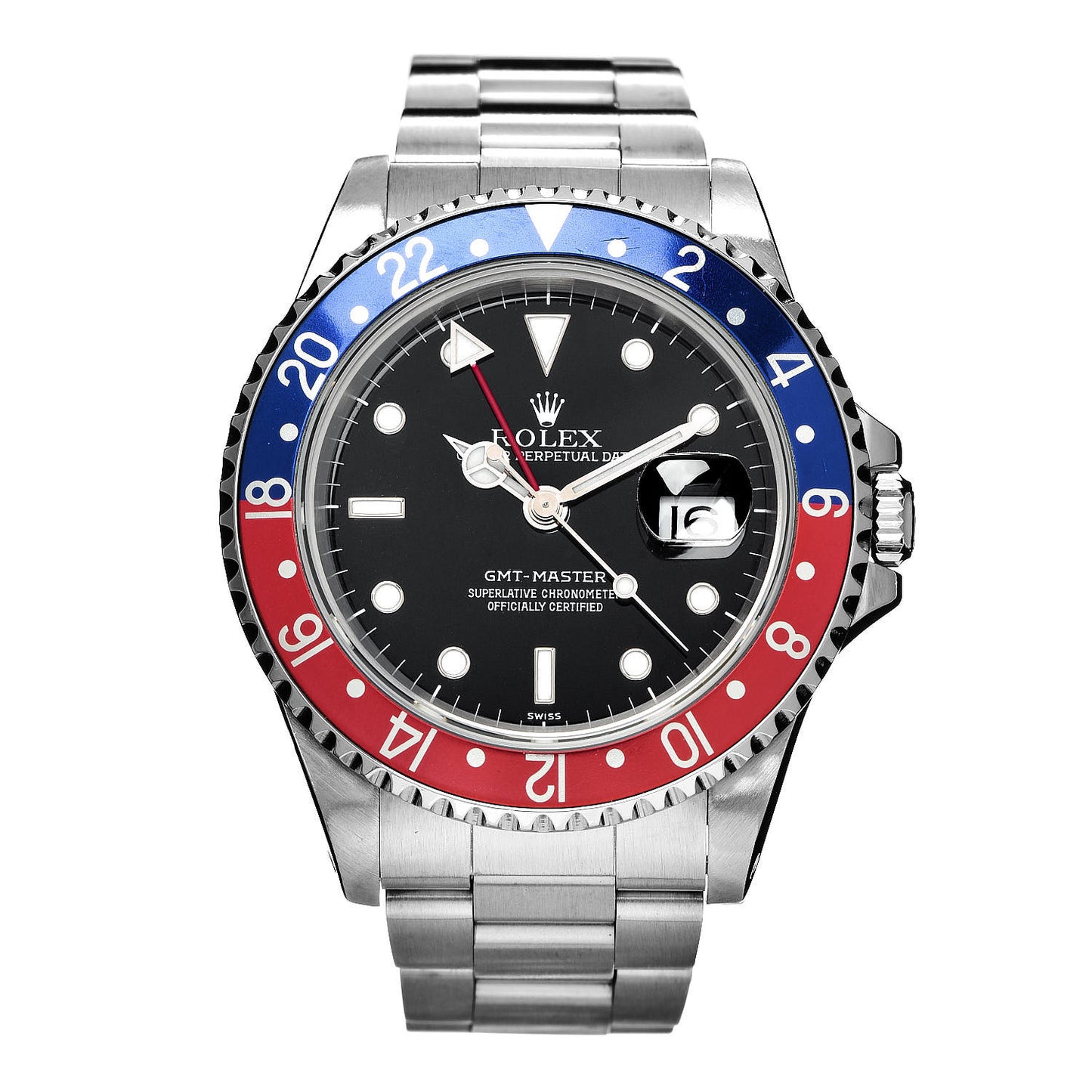 Stainless Steel 40mm Oyster Perpetual Date GMT Master Ⅱ Pepsi Watch 16710