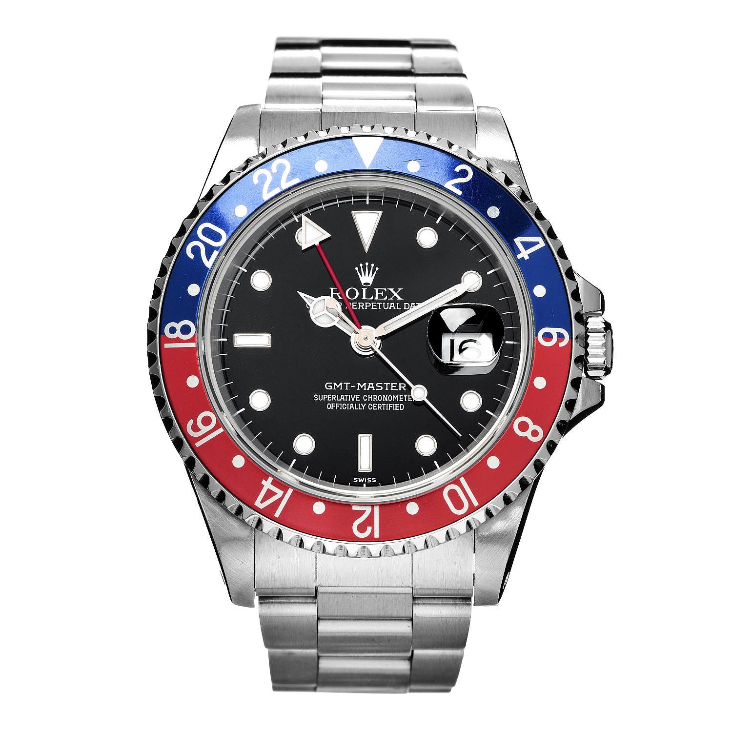 Rolex Stainless Steel 40mm Oyster Perpetual Date GMT Master Ⅱ Pepsi Watch 16710 1 of 7
