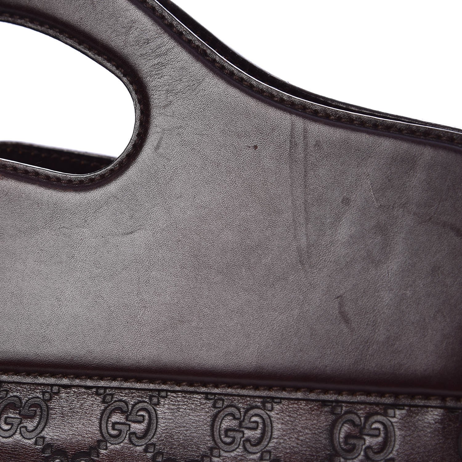 Gucci Guccissima Medium Punch Top Handle Tote Brown 11 of 12