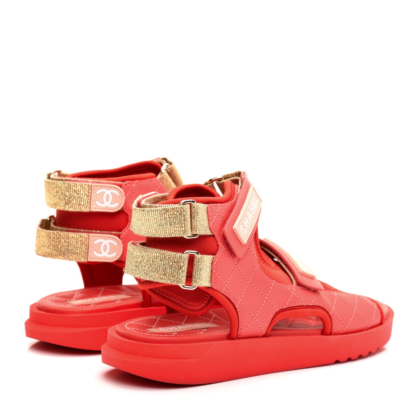 Goatskin Fabric Gladiator Sandals 37.5 Dark Red Light Pink