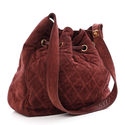Chanel Suede Drawstring Bag Red 3 of 11