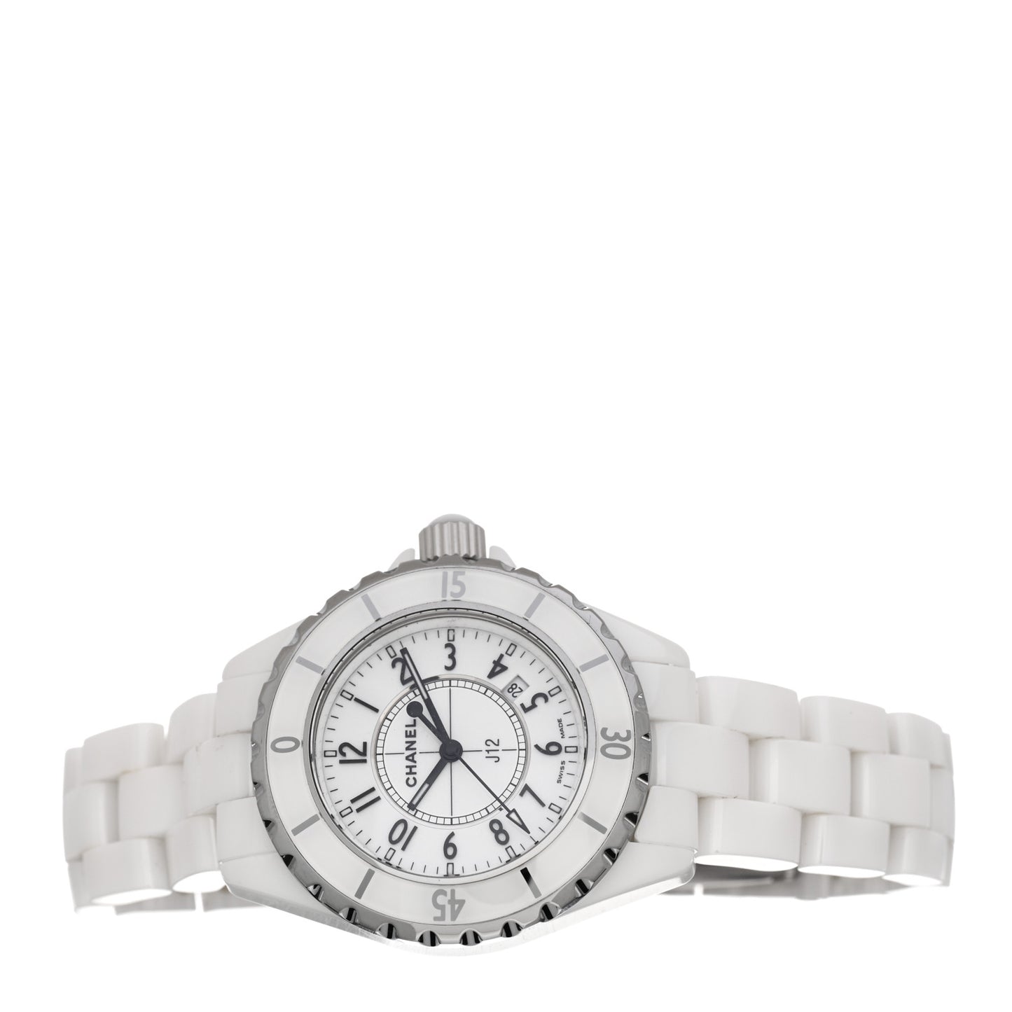 Stainless Steel Ceramic 33mm J12 Quartz Watch White