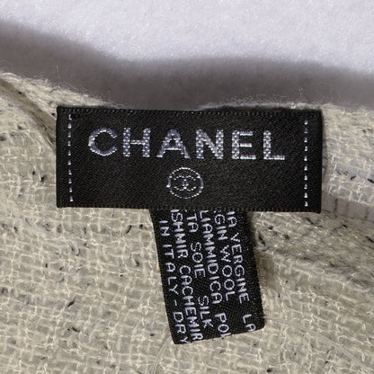 Chanel Wool Silk Cashmere CC Stole Grey 5 of 5
