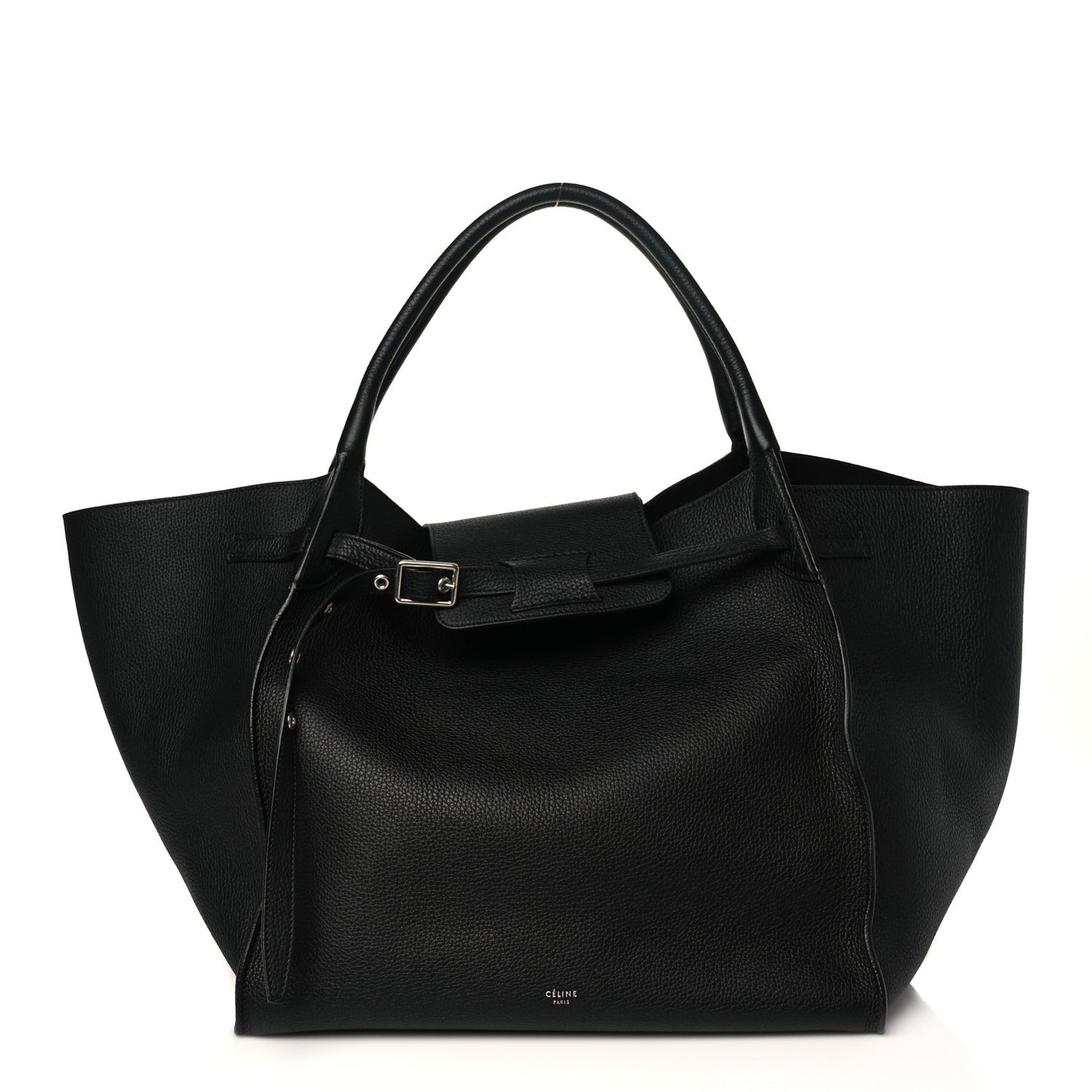 Supple Grained Calfskin Medium Big Bag Black
