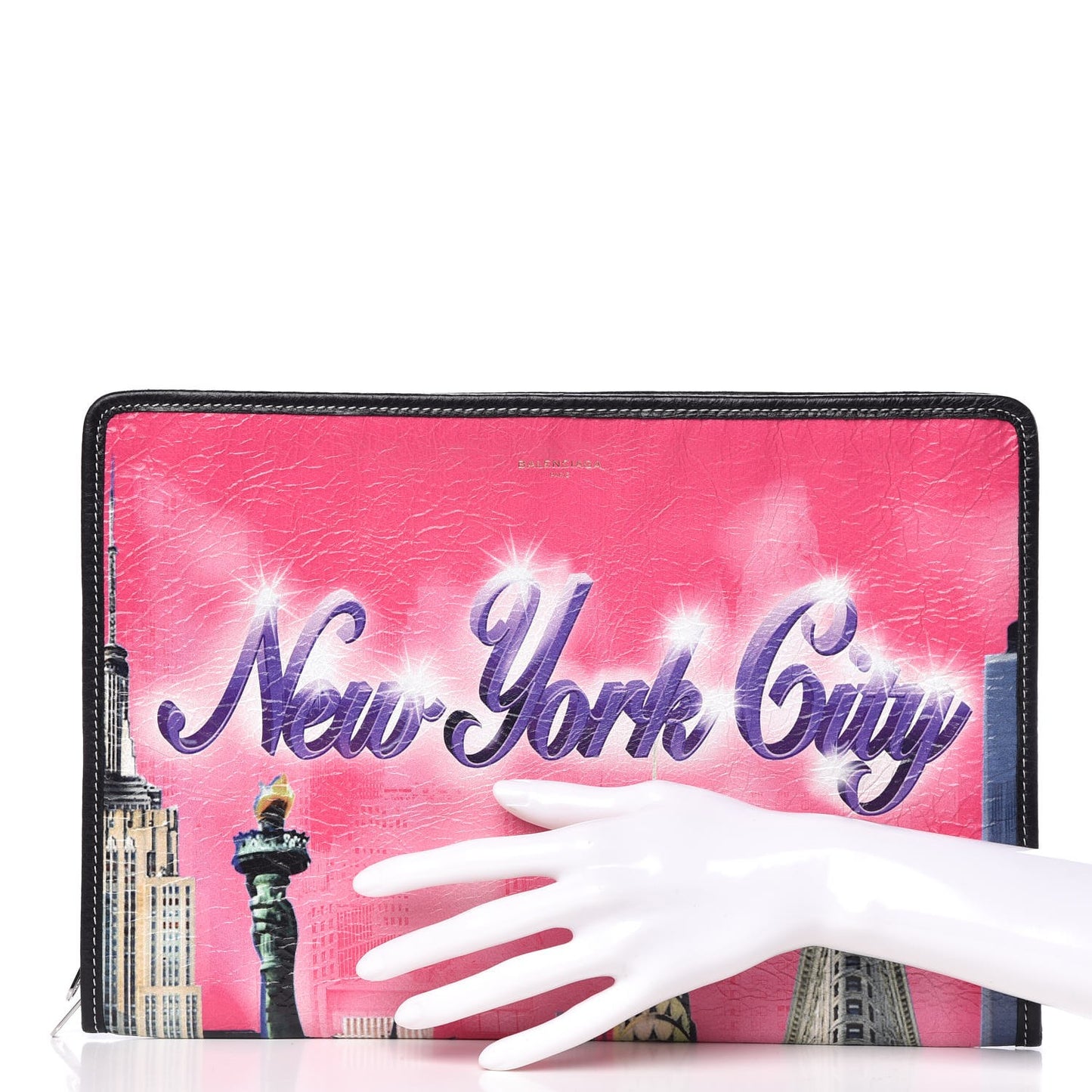 Agneau Arena NYC Bazar Pouch Rose Black Gris Rouge