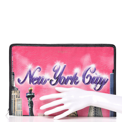 Balenciaga Agneau Arena NYC Bazar Pouch Rose Black Gris Rouge 2 of 7