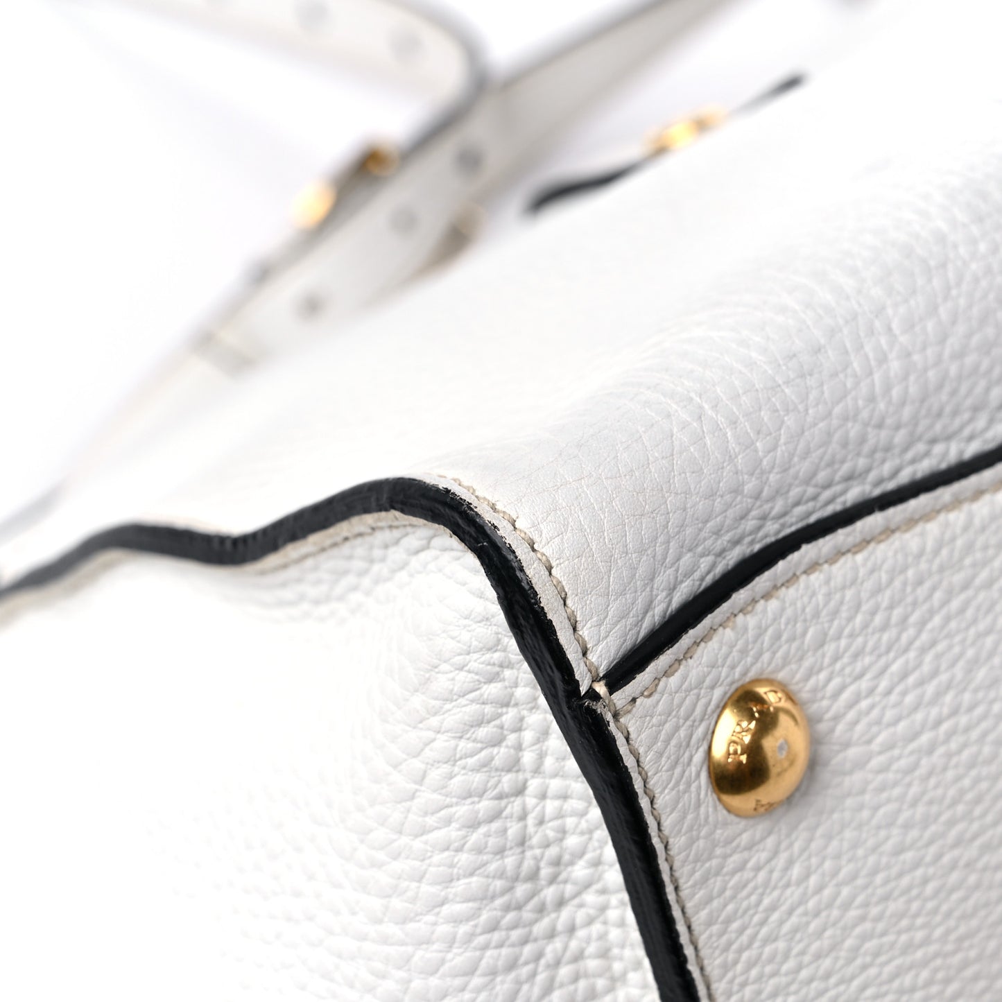 Vitello Daino Sound Twin Pocket Satchel Bianco