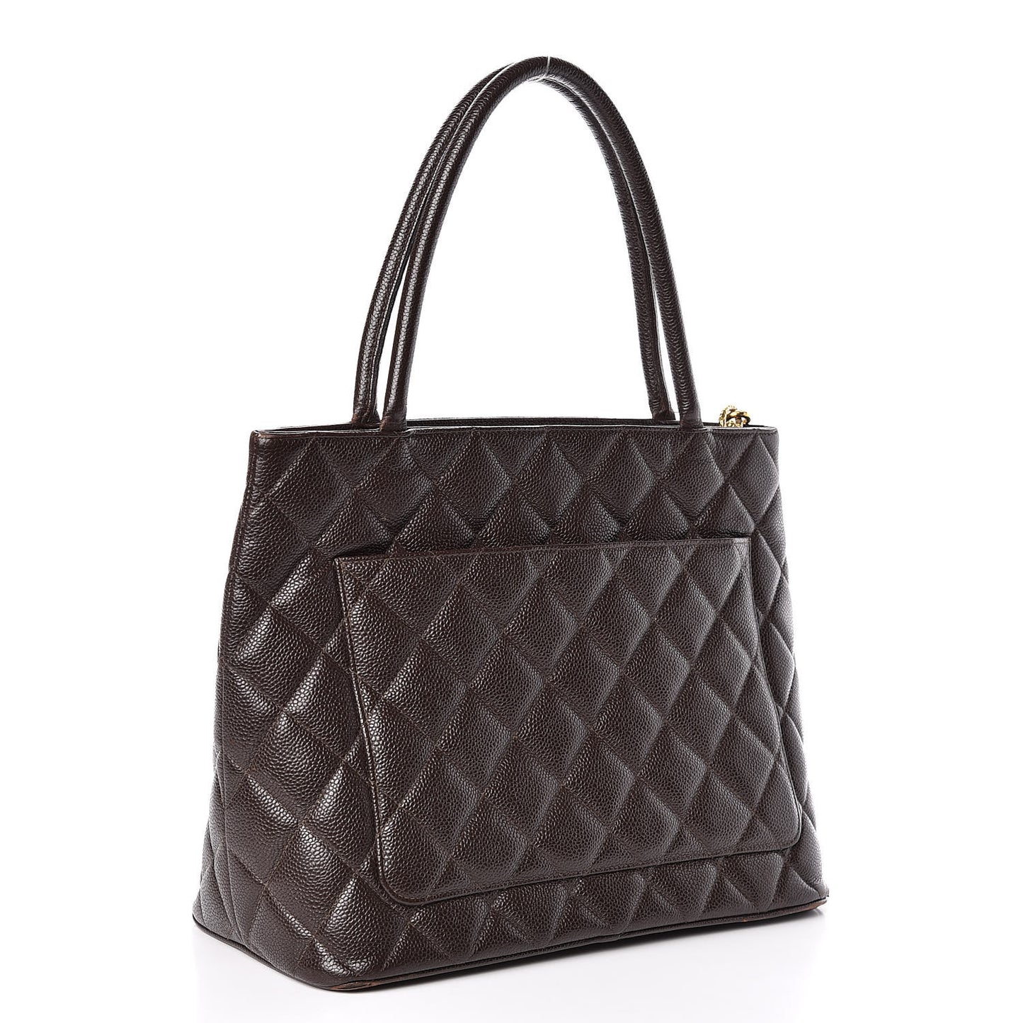Caviar Quilted Medallion CC Tote Dark Brown
