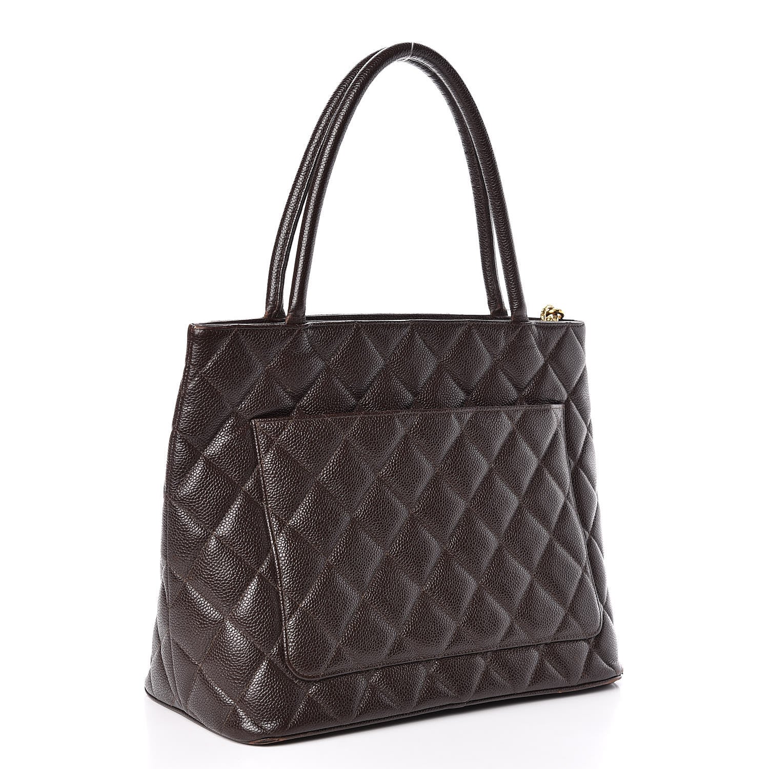 Chanel Caviar Quilted Medallion CC Tote Dark Brown 3 of 21