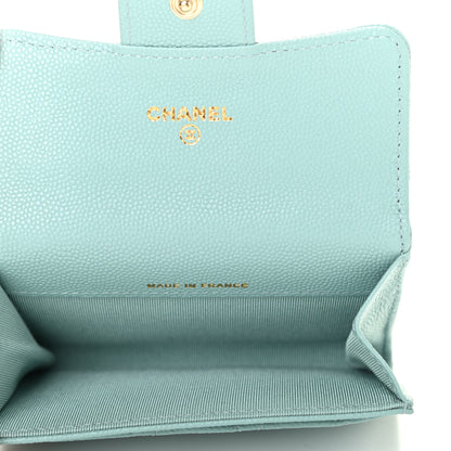 Chanel Caviar Quilted Flap Card Holder Wallet Light Blue 5 of 8
