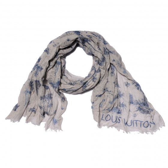 Cotton Linen Toile Etole De Louis Pareo Blue