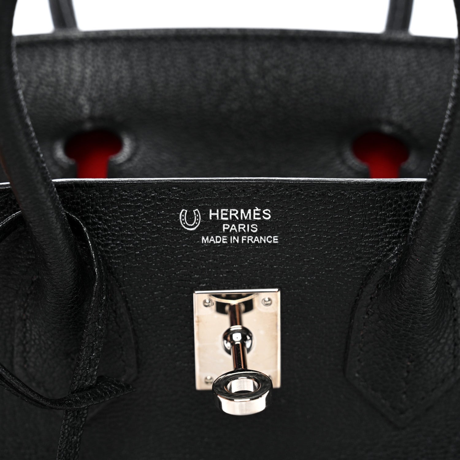 Hermes Chevre Mysore Horseshoe Birkin 25 Black Rouge Casaque 5 of 11
