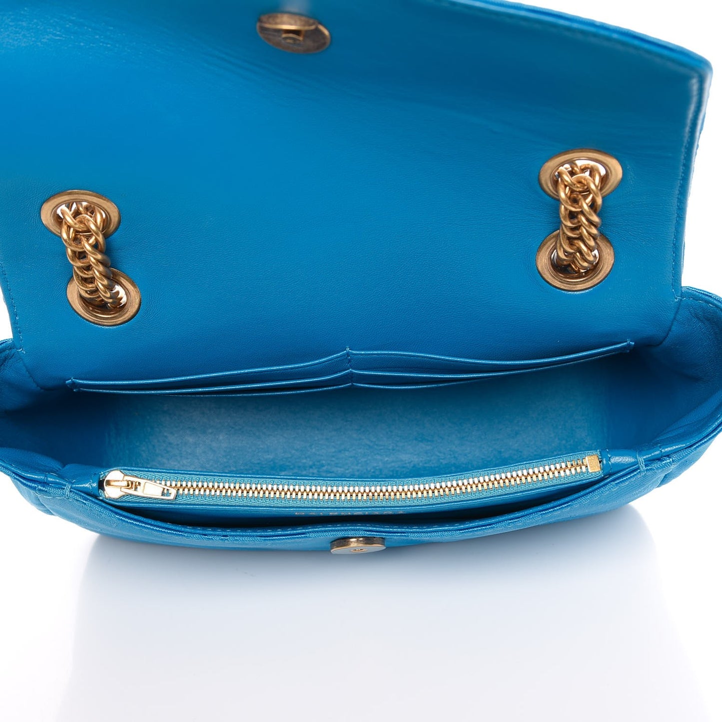 Nylon Jacquard Diagonal Logo S BB Round Shoulder Bag Bleu