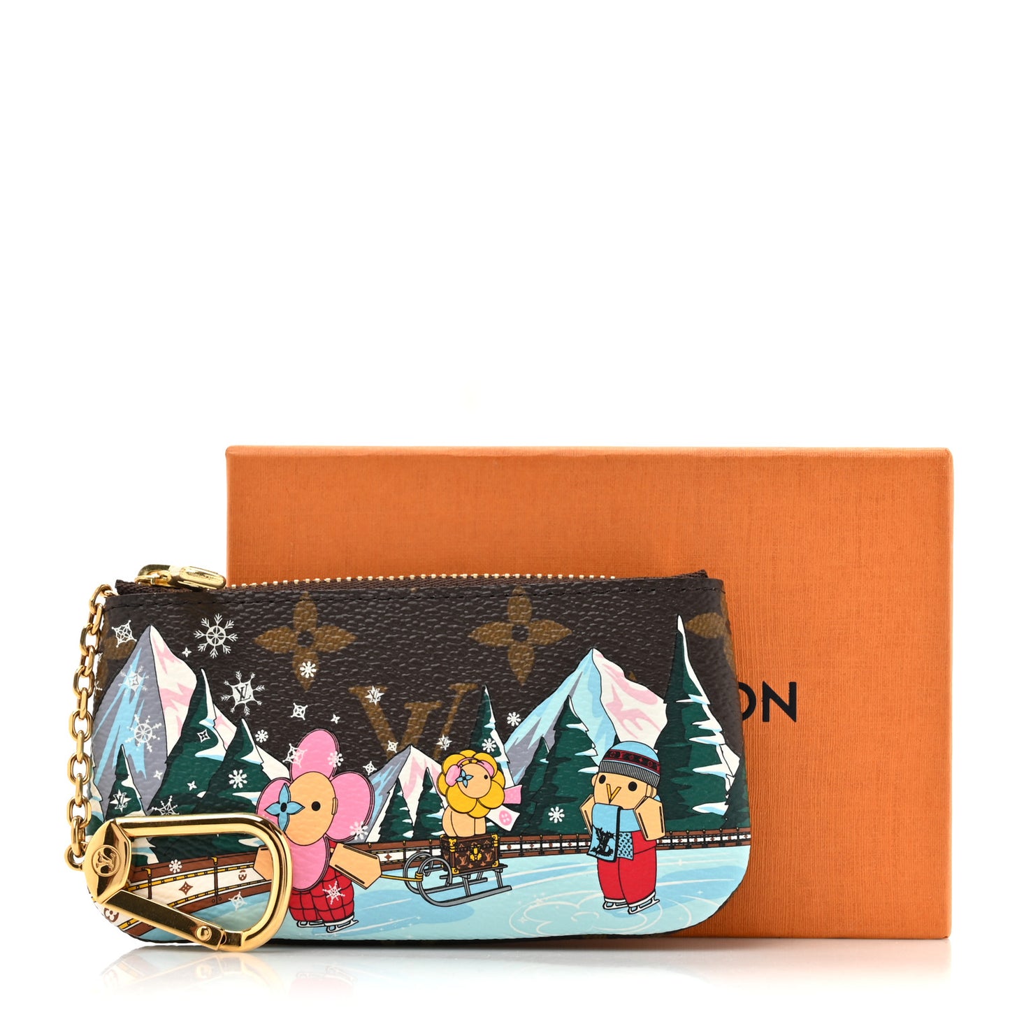 Monogram 2023 Christmas Animation Alpine Key Pouch Pink