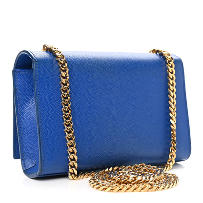 Saint Laurent Grain De Poudre Small Classic Monogram Kate Satchel Royal Blue 3 of 12