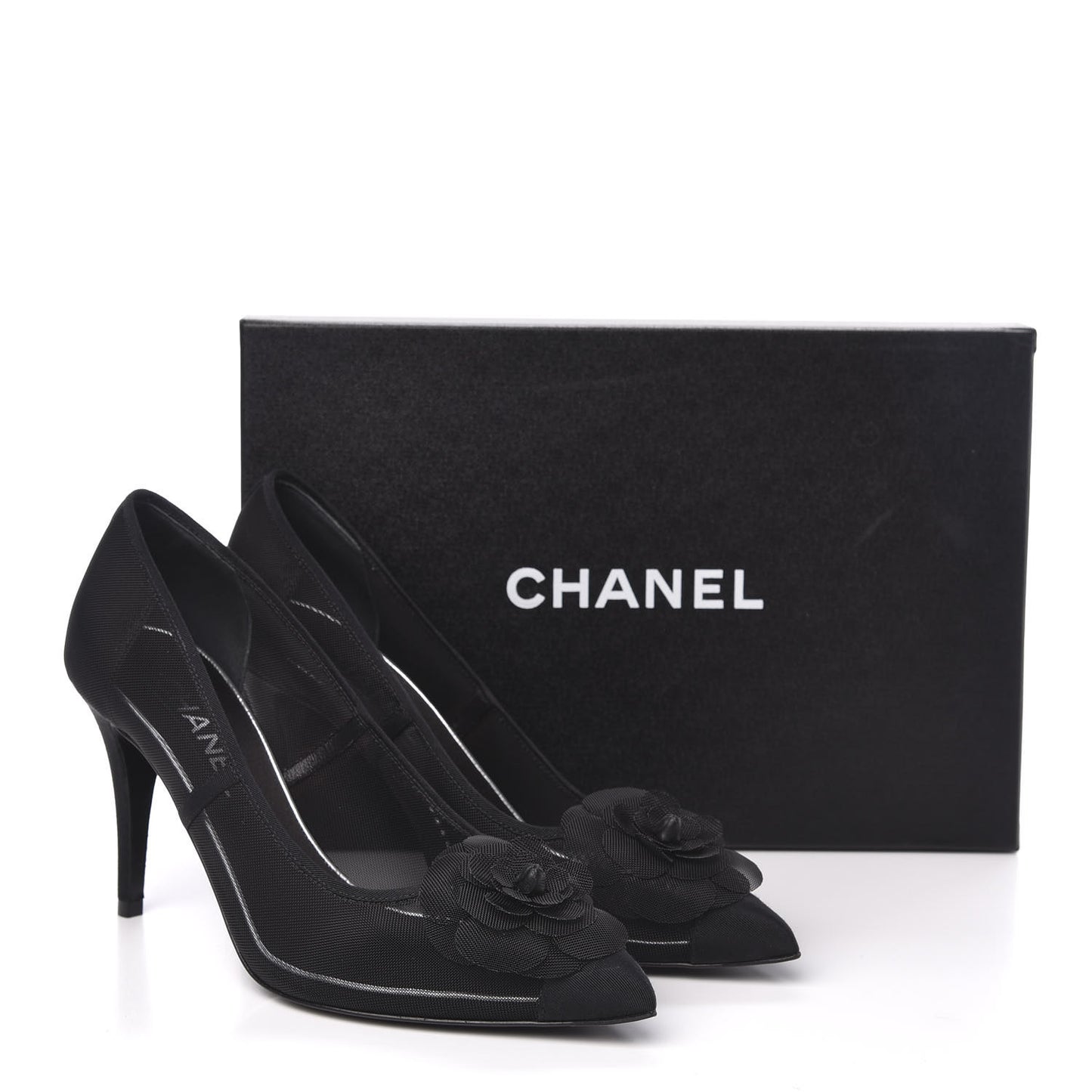 Mesh Camellia Pumps 39.5 Black