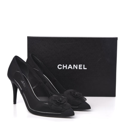 Chanel Mesh Camellia Pumps 39.5 Black 8 of 8