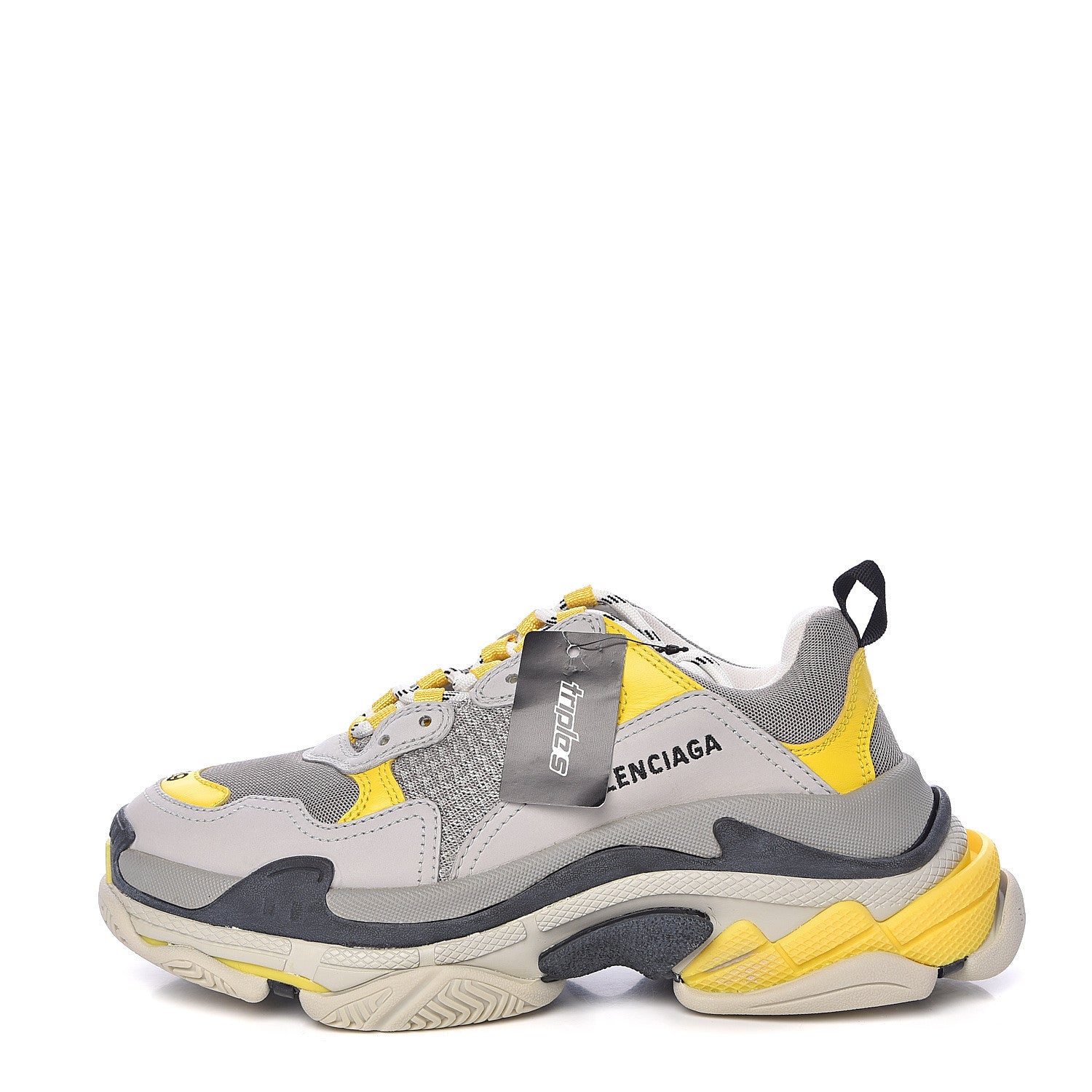 Balenciaga Fabric Mesh Womens Triple S Sneakers 39 Yellow Grey White 1 of 9