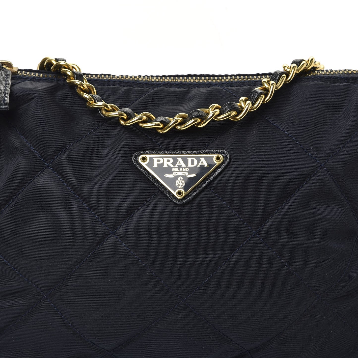 Nylon Tessuto Impuntu Quilted Crossbody Bag Navy