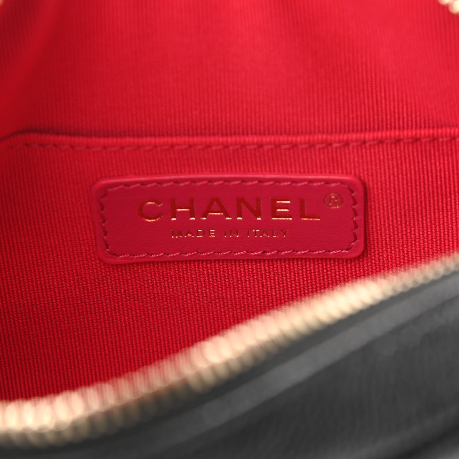 Chanel Shiny Caviar Quilted Chain Melody Camera Bag Black 5 of 9