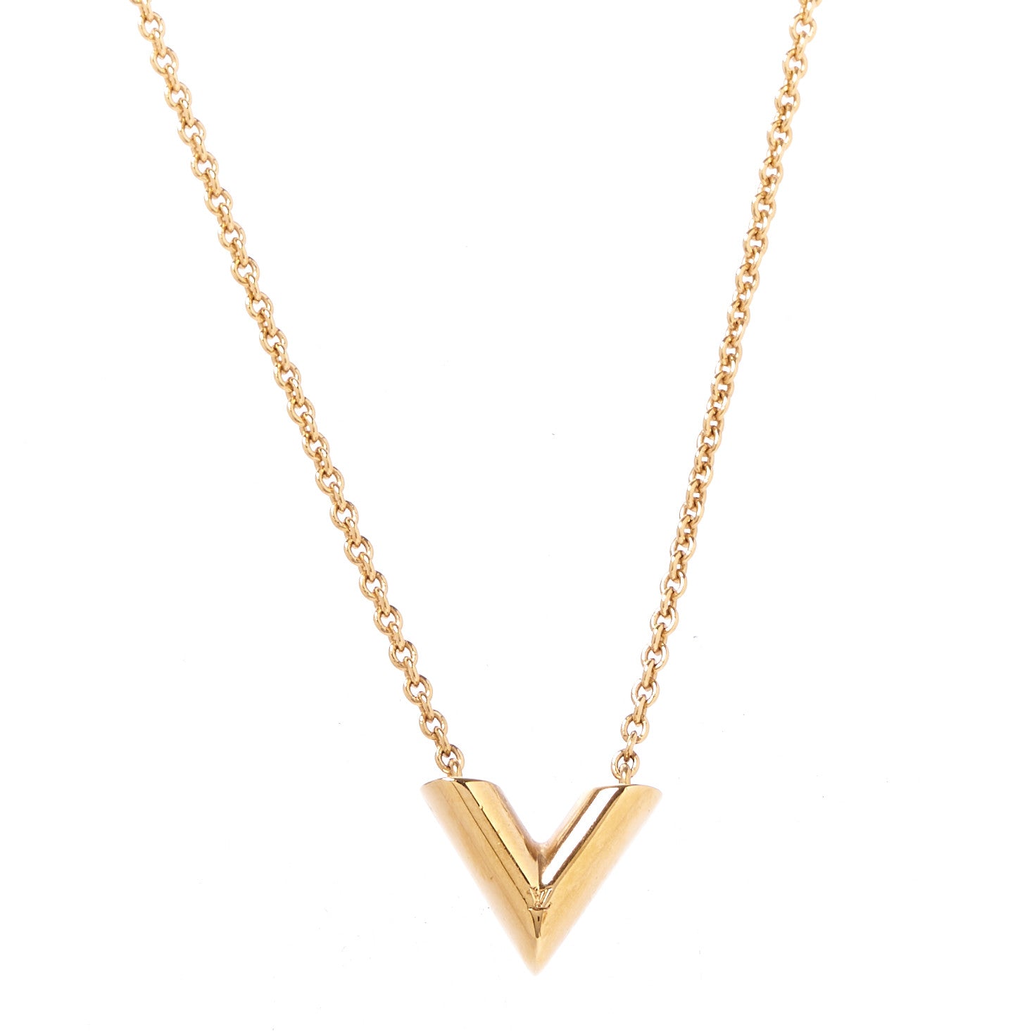 Louis Vuitton Essential V Necklace Gold 1 of 8