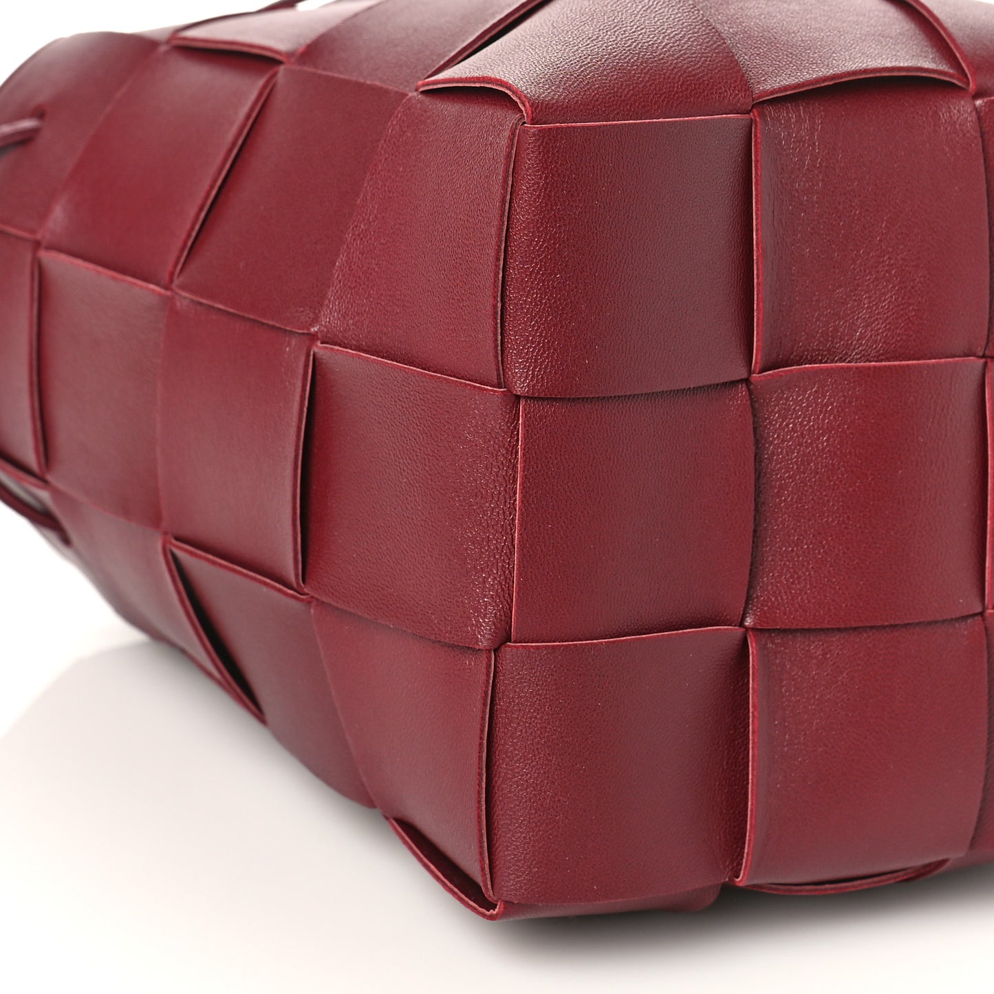 Nappa Maxi Intrecciato Small Cassette Bucket Bag Bordeaux