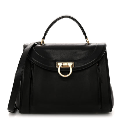 Salvatore Ferragamo Calfskin Sofia Rainbow Top Handle Bag Black 1 of 17