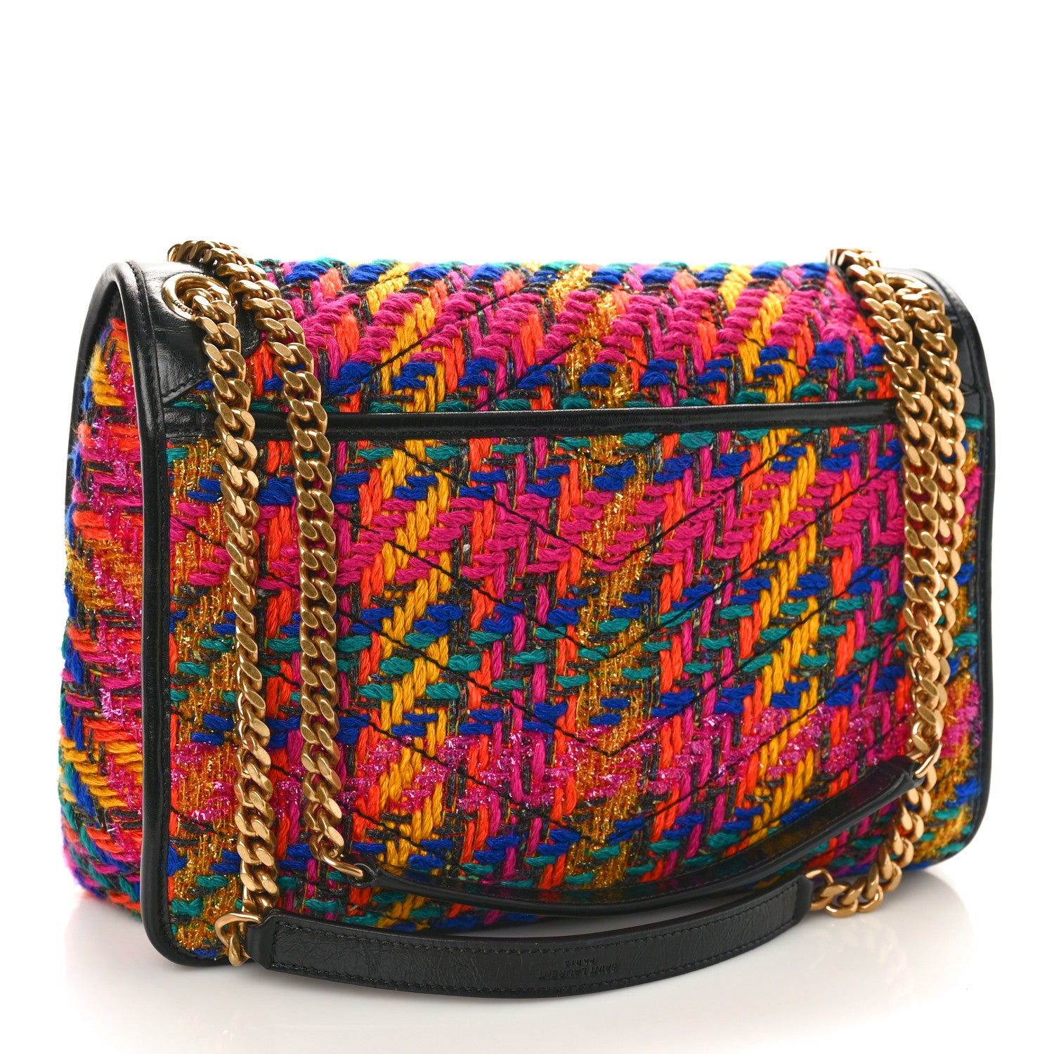 Saint Laurent Tweed Calfskin Matelasse Monogram Medium Niki Chain Satchel Multicolor 2 of 9