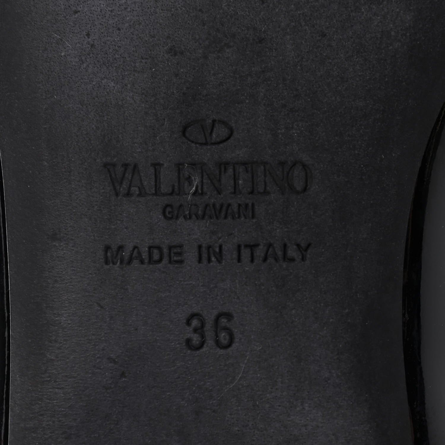 Valentino Garavani Patent Nappa Rockstud Cage Ballerina Flats 36 Black 8 of 8
