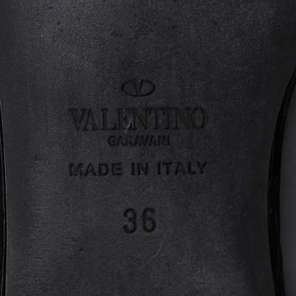 Valentino Garavani Patent Nappa Rockstud Cage Ballerina Flats 36 Black 8 of 8