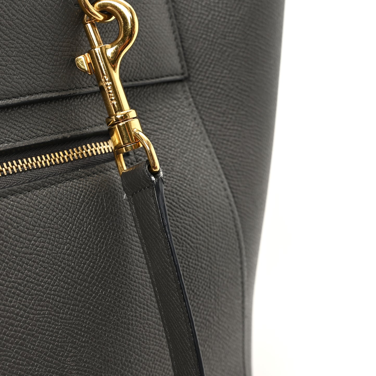 Grained Calfskin Mini Belt Bag Grey