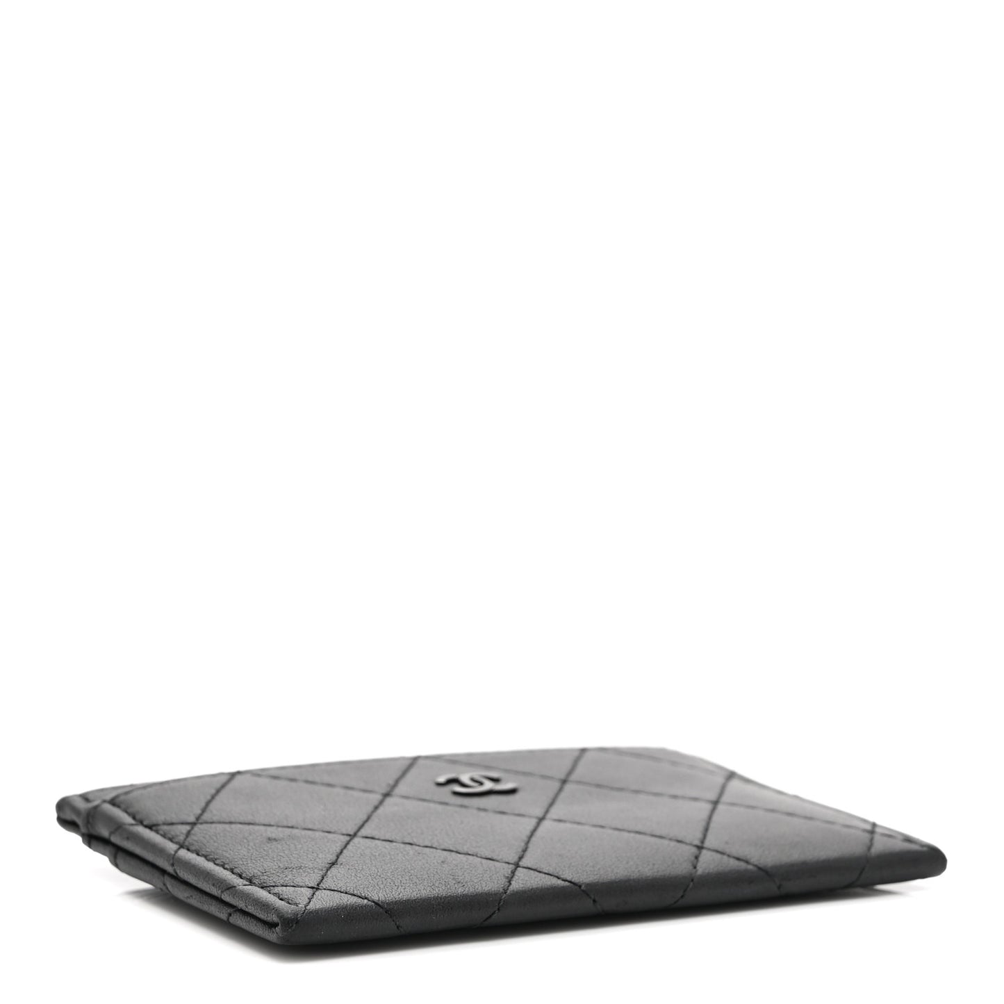 Calfskin Quilted Card Holder So Black