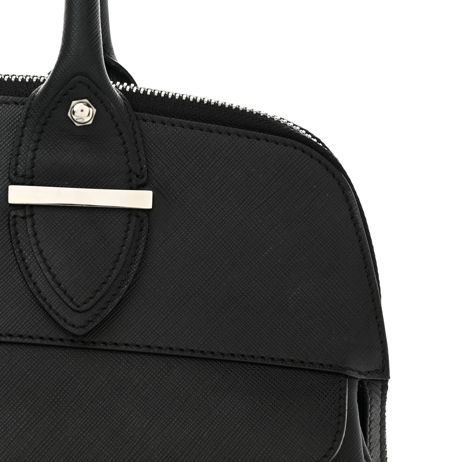 Salvatore Ferragamo Saffiano Top Handle Bag Black 10 of 12