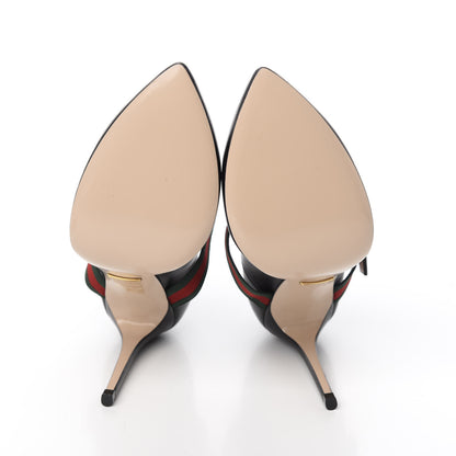 Gucci Malaga Kid Sylvie High Heel Pumps 37 Black 5 of 9