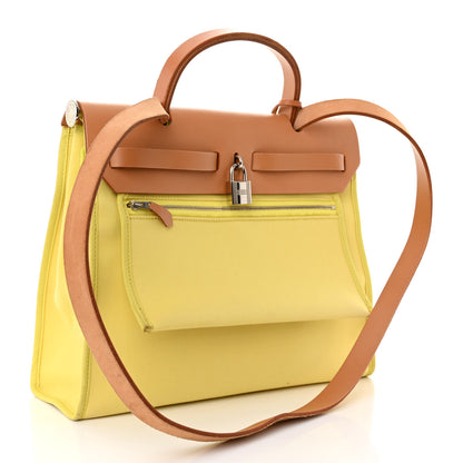 Hermes Toile Vache Hunter Herbag Zip 31 PM Soufre 3 of 12
