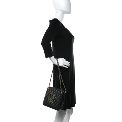 Chanel Calfskin Quilted CC Chain Accordion Tote Black 2 of 12