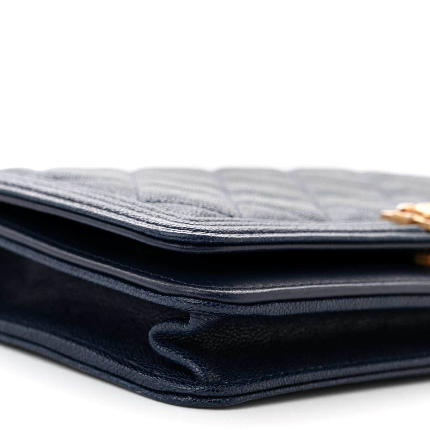 Caviar Quilted Boy Wallet On Chain WOC Navy