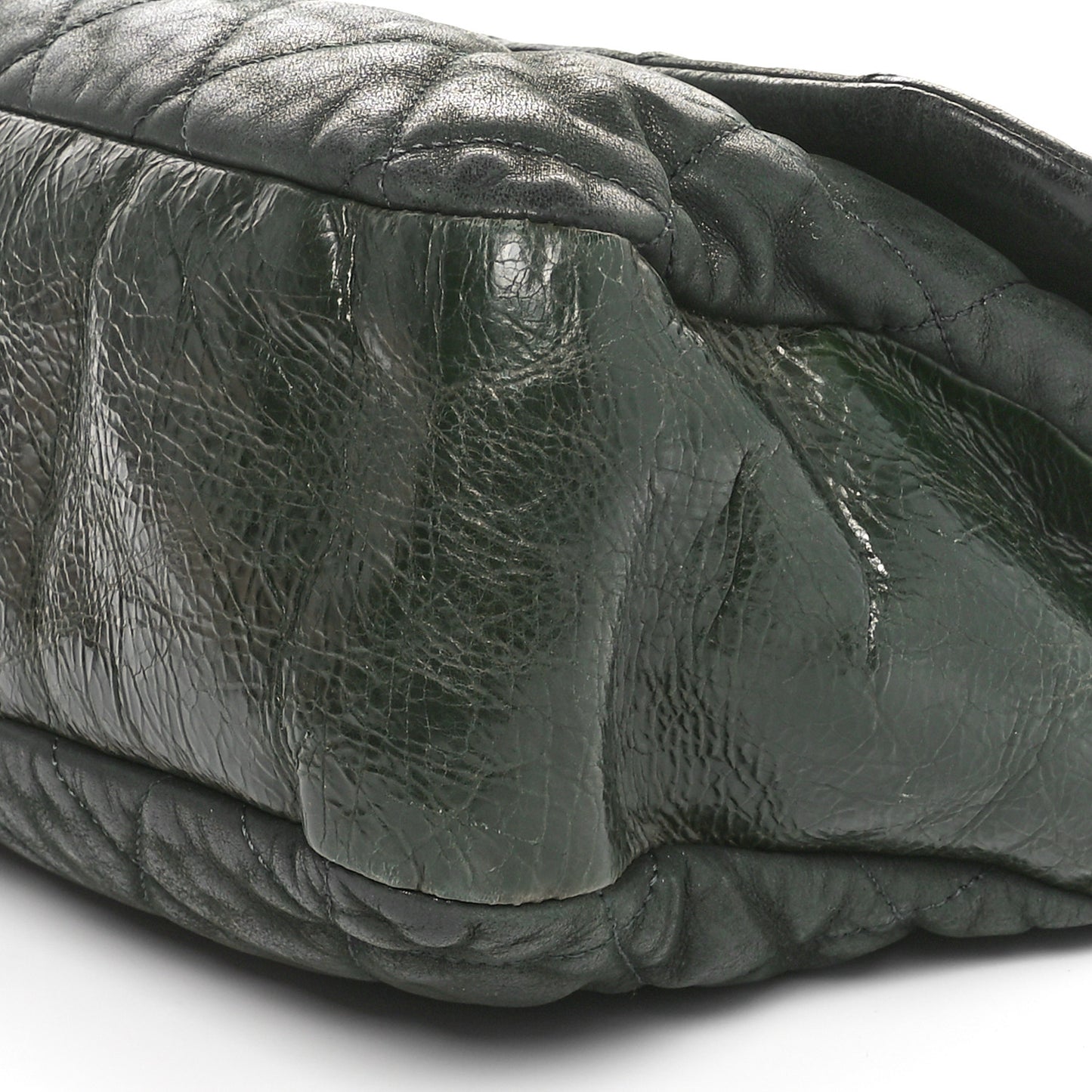 Iridescent Calfskin Jumbo In The Mix Flap Dark Green