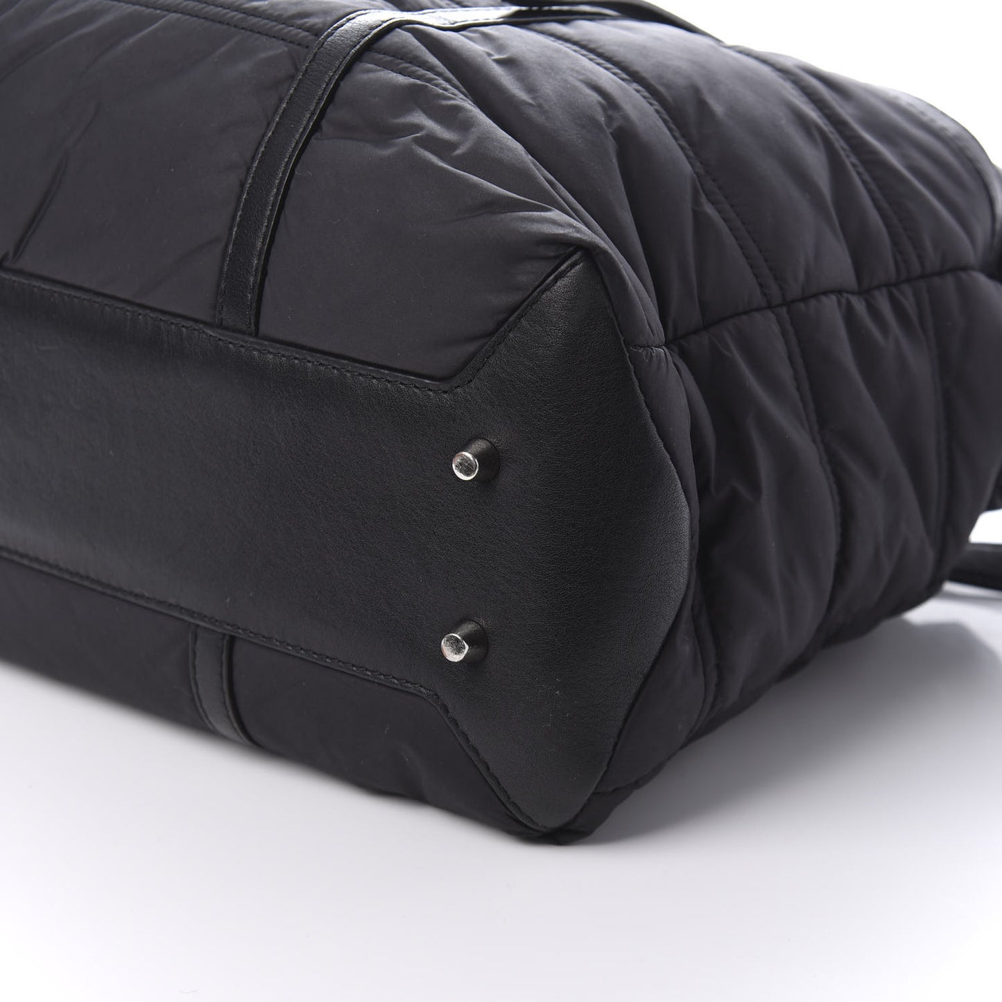 Nylon House Check Quilted Abbey Diaper Bag Black