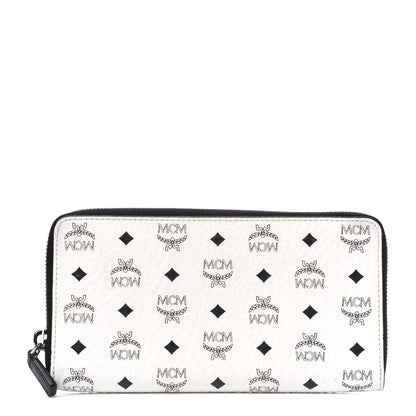 MCM Visetos Large Zip Around Wallet White 1 of 4
